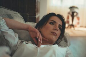 woman having trouble sleeping
